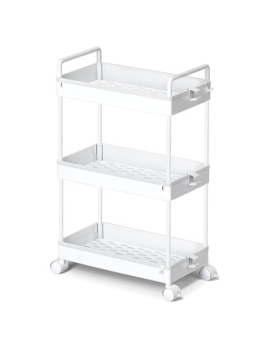 Carro de Almacenamiento Rodante Ronlap 3 Niveles Blanco