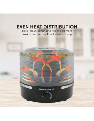 Deshidratador de Alimentos Elite Gourmet EFD319DKG 5 Bandejas 350W