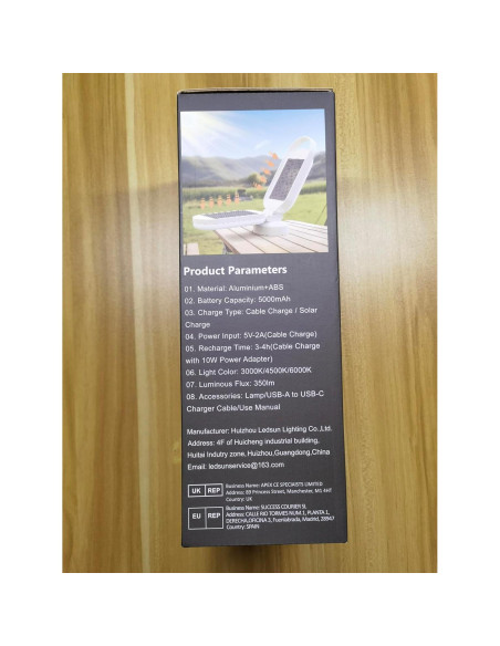 Linterna de Camping Solar Recargable Hapfish 5000mAh LED Linterna de Camping Solar Recargable Hapfish 5000mAh LED