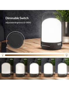 Lámpara de Mesa Inalámbrica KLEAH LED Recargable 50hrs Negra 2