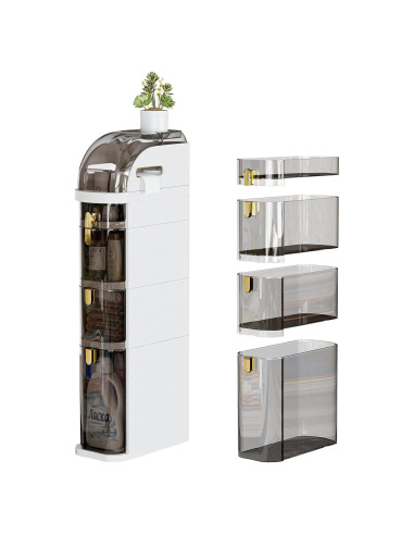 Carrito Organizador de Baño Tonchean 4 Cajones Blanco