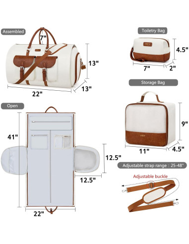 Bolsa Duffle ITIEZY 3 Piezas Ropa Viaje Impermeable