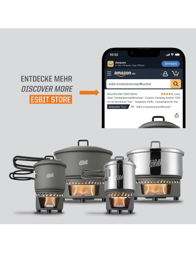 Juego de Cocina Ligero Esbit CS585HA 3 Piezas Aluminio 585ml