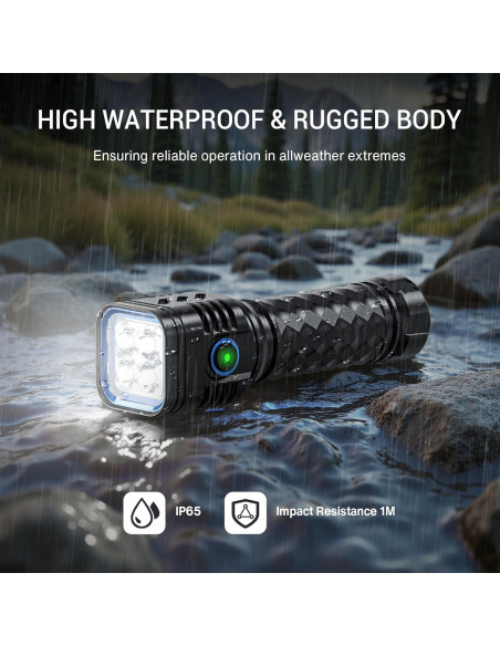 Linterna Recargable WdtPro EX4, 3 Modos, Impermeable, 2000 mAh Linterna Recargable WdtPro EX4, 3 Modos, Impermeable, 2000 mAh