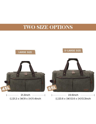 Bolsa de Viaje S-ZONE Extra Grande Verde Militar 65L