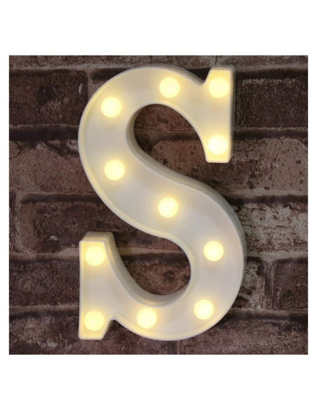 Luz LED Decorativa Letra S Pooqla - 27 Caracteres Alfabéticos Luz LED Decorativa Letra S Pooqla - 27 Caracteres Alfabéticos