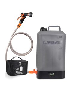 Ducha portátil AZXJC 16L con calefacción solar y 8 modos