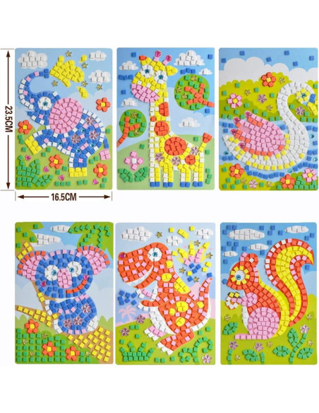 Kit de Arte de Mosaico CCINEE - 6 Pegatinas Educativas DIY Kit de Arte de Mosaico CCINEE - 6 Pegatinas Educativas DIY