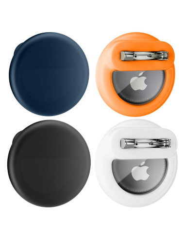 Funda Oculta AirTag 4 Pack FlyCoco Silicona Negro Blanco Naranja Azul