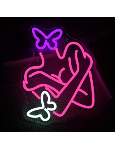 Luz LED Neon Gamerneon Mariposa 35.6x20.3 cm Decoración