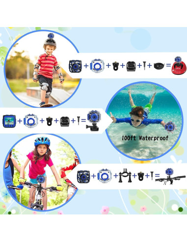 Cámara Digital Impermeable PROGRACE para Niños 5MP HD 30m