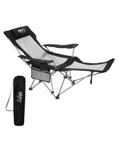 Silla de Camping Reclinable WEJOY CP con Reposapiés Plegable
