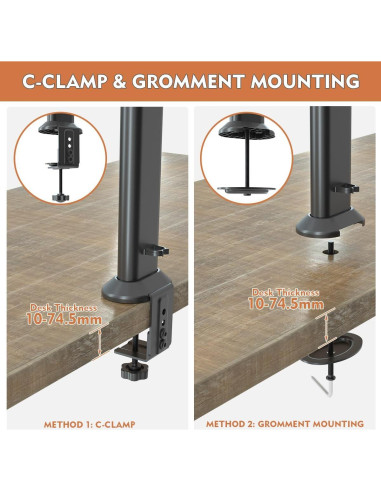 Soporte de Monitor HEMUD Alto Ajustable 27-42" hasta 35kg