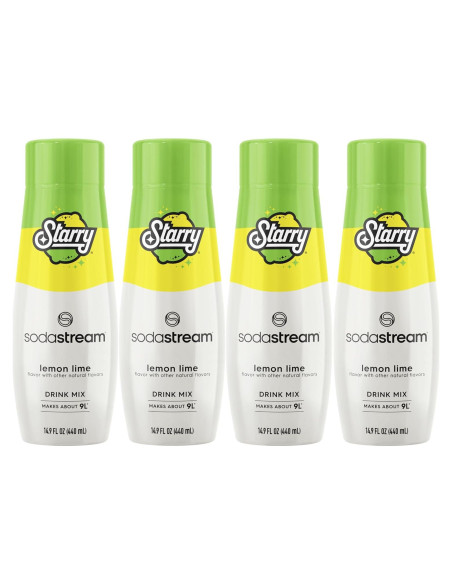 Mezcla de Bebida SodaStream Starry Limón Lima 440ml - Paquete de 4 Mezcla de Bebida SodaStream Starry Limón Lima 440ml - Paquete de 4