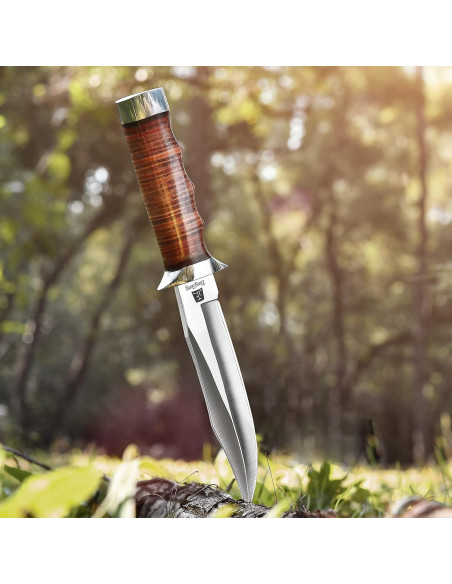 Cuchillo de Caza ZhengSheng 5.8" Hoja Fija con Funda de Cuero Cuchillo de Caza ZhengSheng 5.8" Hoja Fija con Funda de Cuero