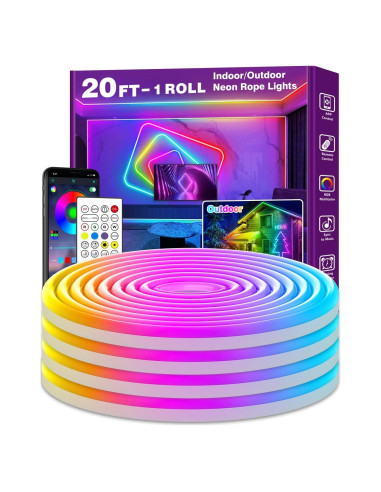 Luces de Neón LED AILBTON 6.1m RGB Control Remoto IP65