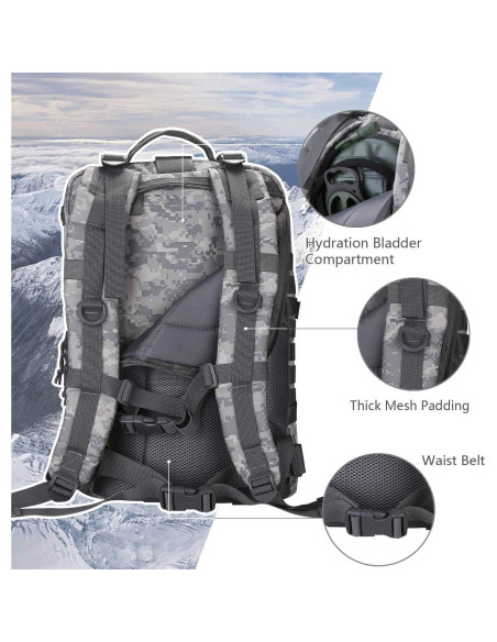 Mochila Táctica Militar MOLLE 40L Acu Camo 3 Días Mochila Táctica Militar MOLLE 40L Acu Camo 3 Días
