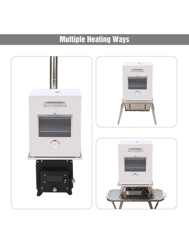 Horno de Camping Plegable REDCAMP de Acero Inoxidable 3 Niveles