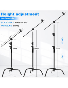 Prensa C de Uso Pesado Soonpho con Brazo Boom y Base Ajustable 2