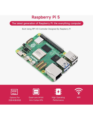 Kit de IA Waveshare PI5-8GB para Raspberry Pi 5 - 9 Piezas