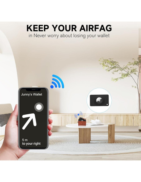 Funda Tarjeta para Apple AirTag - Ultra Delgado Negro Funda Tarjeta para Apple AirTag - Ultra Delgado Negro