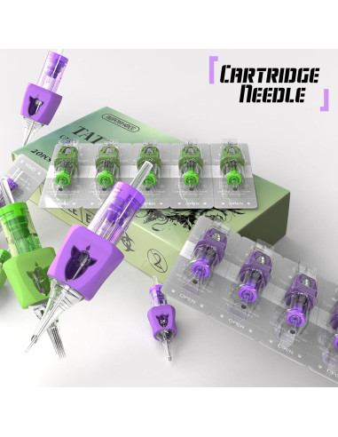 Agujas de Cartucho de Tatuaje Wormhole 20pcs Mixtas 3RL 5RL 5RM 7RM