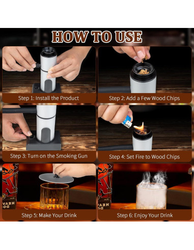 Kit de Ahumador de Cócteles Souroyea - Infusor de Humo para Whiskey