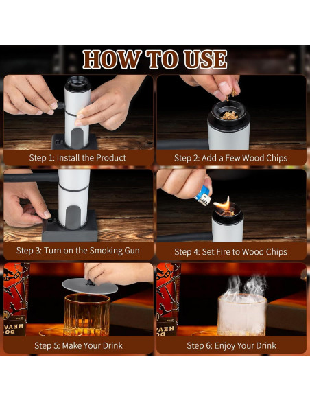 Kit de Ahumador de Cócteles Souroyea - Infusor de Humo para Whiskey Kit de Ahumador de Cócteles Souroyea - Infusor de Humo para Whiskey