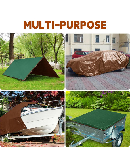 Lona Impermeable MVPNET 1.52x2.13m Verde/Marrón 7mil Lona Impermeable MVPNET 1.52x2.13m Verde/Marrón 7mil