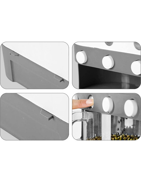 Dispensador de Alimentos OKayea 5 Compartimentos 9Kg Gris-Blanco Dispensador de Alimentos OKayea 5 Compartimentos 9Kg Gris-Blanco
