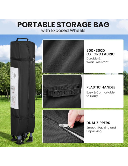 Carpa Plegable Yaheetech 3.05x3.05m Impermeable con Ruedas Carpa Plegable Yaheetech 3.05x3.05m Impermeable con Ruedas