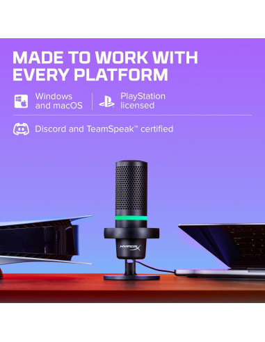 Micrófono HyperX DuoCast USB RGB para PC y Consolas