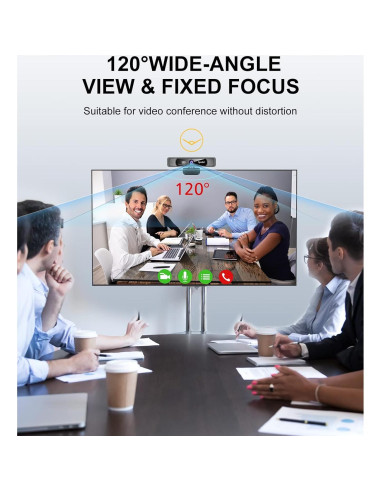 Cámara Web Spedal 4K UHD con Doble Micrófono y Control Remoto