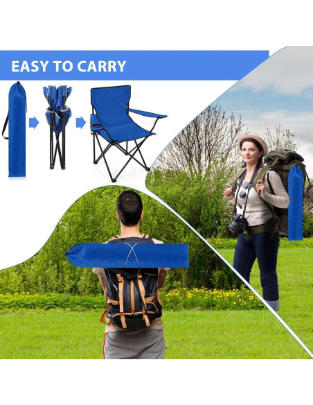 4 Sillas de Camping Plegables Anglechic con Portavasos 4 Sillas de Camping Plegables Anglechic con Portavasos
