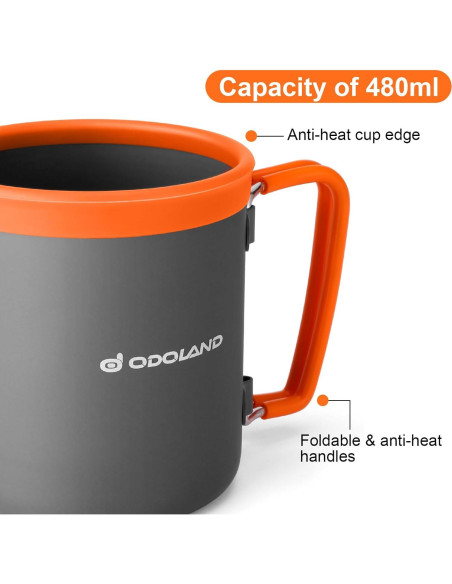 Juego de Cocina de Camping Odoland 9 Piezas con Estufa 3000W Juego de Cocina de Camping Odoland 9 Piezas con Estufa 3000W