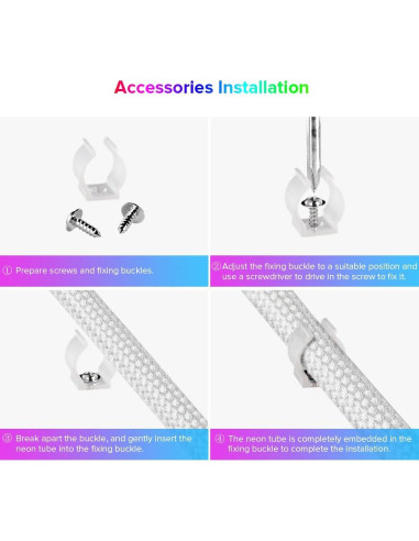 Tira LED Neón BTF-LIGHTING 3.2FT RGB IP67 Flexible