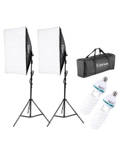 Kit de Iluminación Kshioe con 2 Softboxes y Bombillas 135W