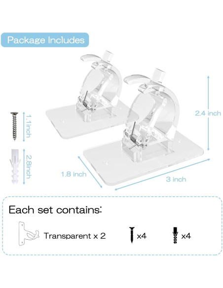 Soportes para Cortinas Autoadhesivos CIEMGNZOC 2 Pcs Transparente Soportes para Cortinas Autoadhesivos CIEMGNZOC 2 Pcs Transparente