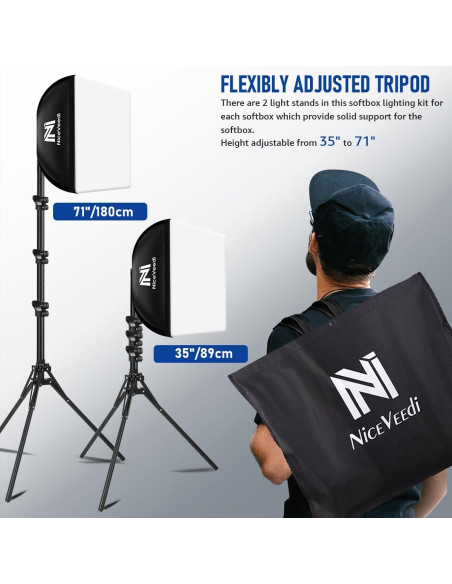 Kit de Iluminación Softbox NiceVeedi 2 Piezas 40x40cm LED 50W Kit de Iluminación Softbox NiceVeedi 2 Piezas 40x40cm LED 50W