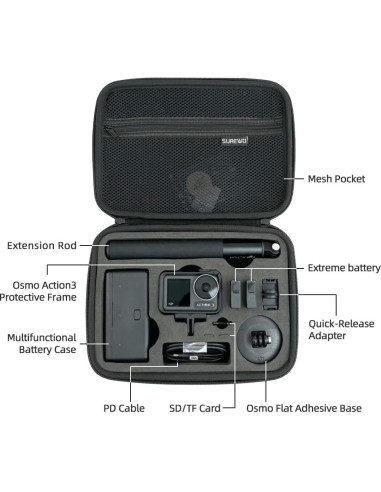 Funda Impermeable SUREWO para DJI Osmo Action 5 Pro - 24x15x6.5cm