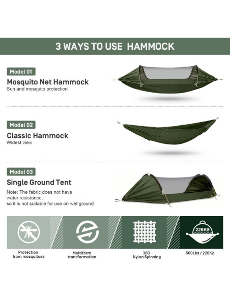 Hamaca de Camping ETROL con Red para Mosquitos 292x142cm Hamaca de Camping ETROL con Red para Mosquitos 292x142cm