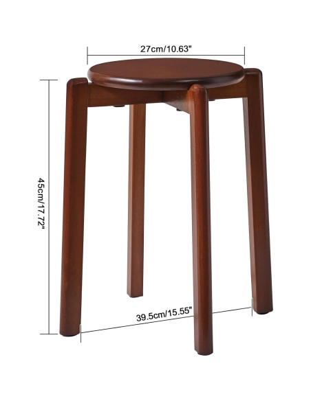 Taburetes Apilables de Madera YMYNY - 4 Piezas 27x27x45 cm Taburetes Apilables de Madera YMYNY - 4 Piezas 27x27x45 cm