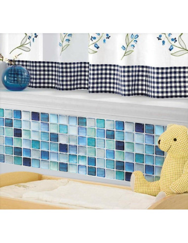 Calcomanías Decorativas BEAUS TILE para Azulejos - 2 Pcs N.Azul