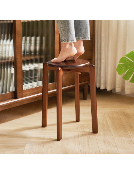 Taburetes Apilables de Madera YMYNY - 4 Piezas 27x27x45 cm Taburetes Apilables de Madera YMYNY - 4 Piezas 27x27x45 cm