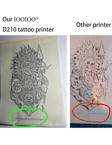 Impresora Térmica Inalámbrica IOOIOO D210 para Tatuajes A4
