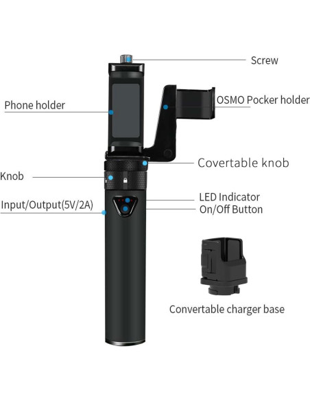 Power Stick Smatree 5000mAh para DJI Osmo Pocket 2/1 Power Stick Smatree 5000mAh para DJI Osmo Pocket 2/1