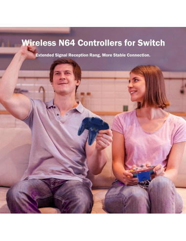 Controlador Inalámbrico KIWITATA N64 para Switch y PC - Rojo
