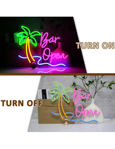 Cartel Abierto de Neón LED PMCVYH 40.64x30.99 cm USB