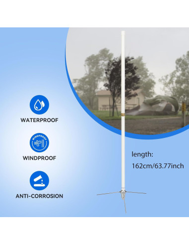 Antena Base Retevis GMRS 7.2dBi Fibra de Vidrio 462-467MHz