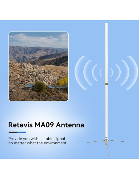 Antena Base Retevis GMRS 7.2dBi Fibra de Vidrio 462-467MHz Antena Base Retevis GMRS 7.2dBi Fibra de Vidrio 462-467MHz